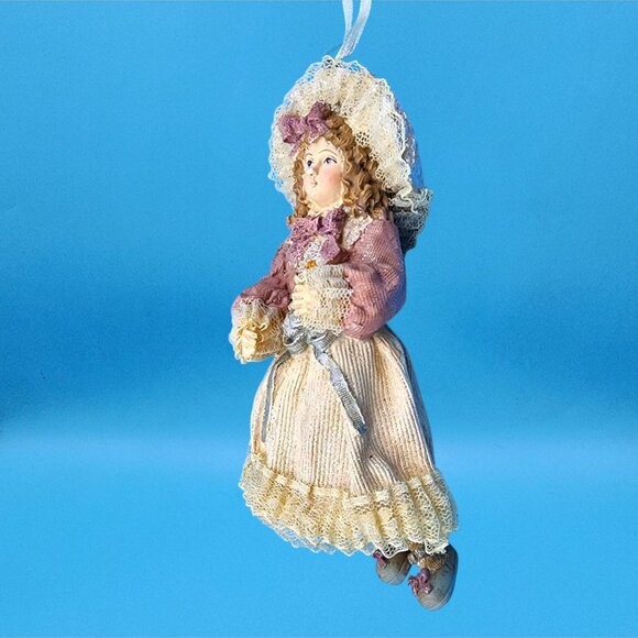 Louis Nichole 1999 Victorian Girl Ornament Kurt Adler Christmas Dangling Legs v2 - Picture 6 of 9